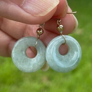 Vintage 10k Jadeite Earrings